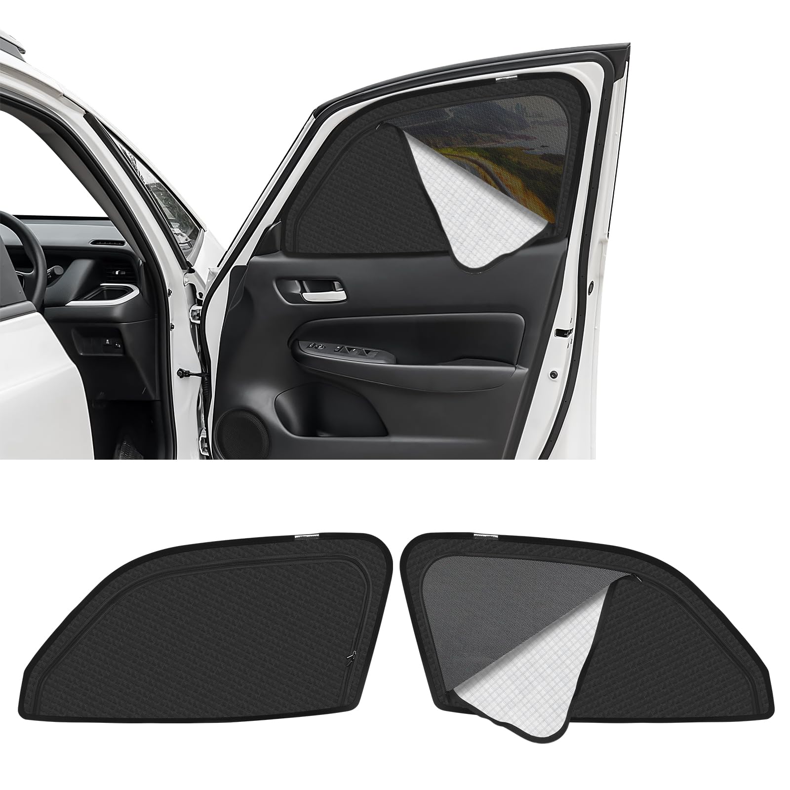 新型 フィット GR系 専用 サンシェード マグネット式 サイド用 車種専用 2in1一体式 カーシェード FIT GR メッシュカーテン 換気 断熱 日除け メッシュサンシェード 日焼け防止 UVカット 遮光カ｜WES STORE