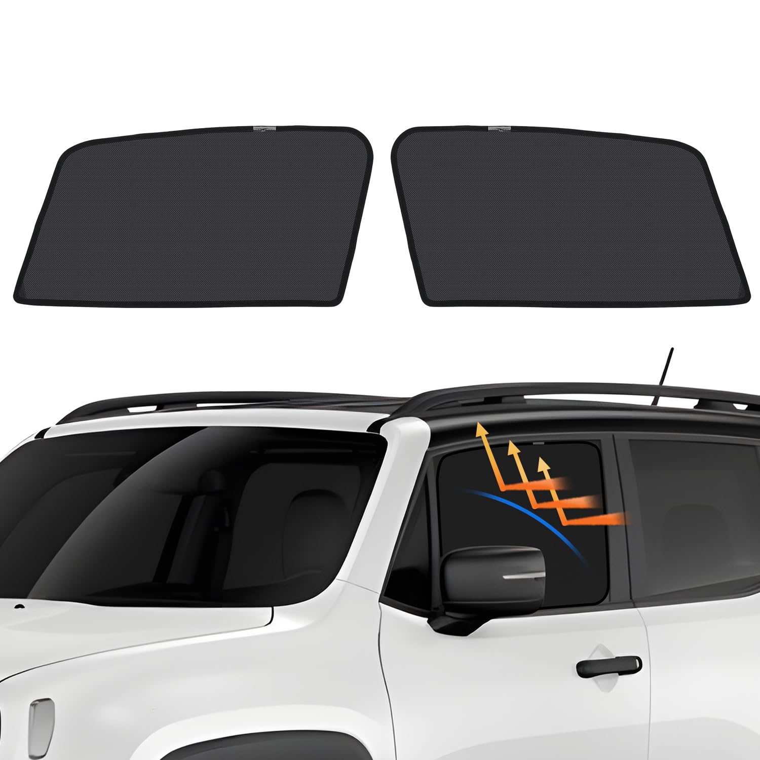 CARTIST ジープ レネゲード BU型 メッシュカーテン Renegade 2015年-現行 遮光カーテン サンシェード カーシェード 換気 UVカット マグネット式 簡単着脱 遮光 断熱 インテリア 日よけ 車種専用 ア｜WES STORE