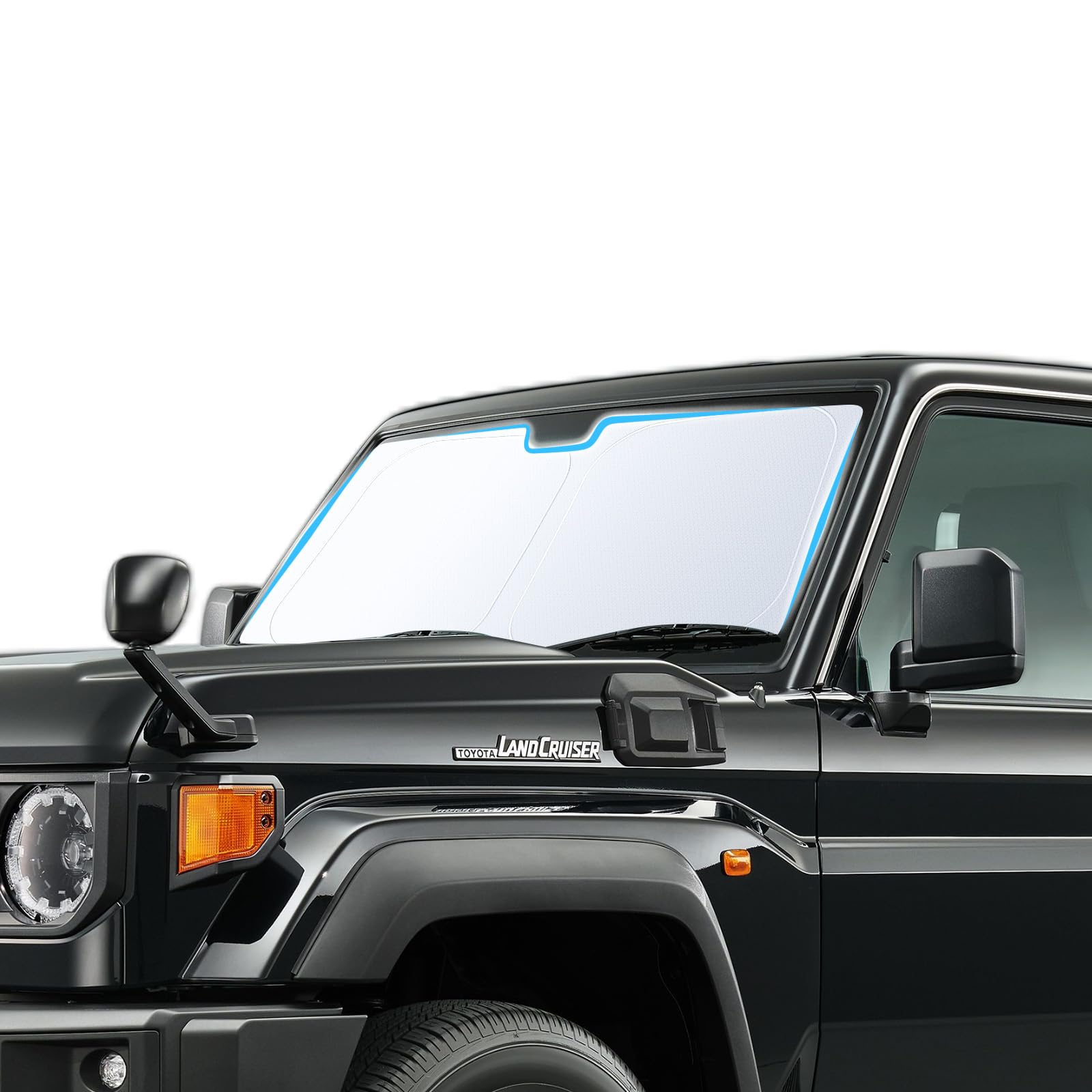 【LFOTPP】トヨタ ランドクルーザー 70系 用 フロントガラス サンシェード GDJ76W型 年式:2023年~現行 車種専用設計 日差しカット UVカット 遮光断熱 車 サンシェード フロント用 シェードカー|WES STORE