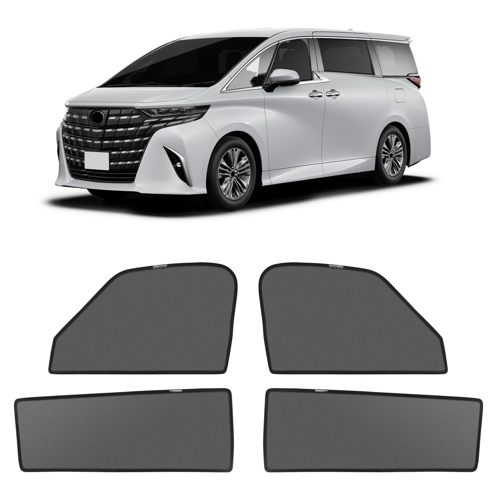 新型 アルファード ヴェルファイア 40系 メッシュカーテン マグネット式 遮光 換気 サイドバイザー 車用 Alphard Vellfire 4代目 サンシェード 車種専用設計 虫除け 折り畳み式 日除け アクセサリ|WES STORE
