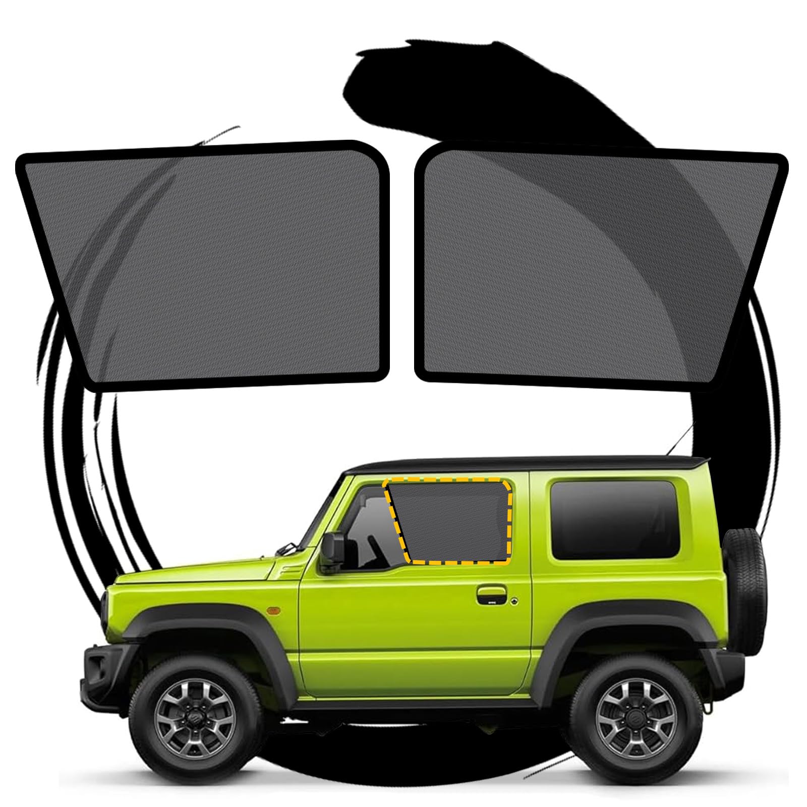 ruiya 新型 スズキ ジムニー jb64 jb74 jc74 サンシェード メッシュカーテン 専用 ジムニー jb64 車窓日よけ 車用サンシェード サイドガラス用 遮光カーテン UVカット 日よけ サイド マグネット式 ｜WES STORE