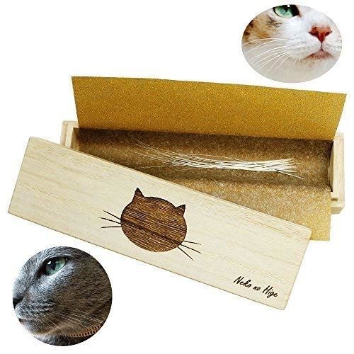 猫専用 桐製猫のひげケース（ロングタイプ）【高級桐天然木使用】／マルチケースとしてもお使いいただけます！ 猫顔