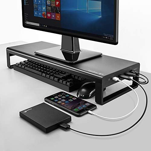 【楽天市場】モニター台 机上台 Vaydeer 4 USB 3.0 Hub ハブ充電ポート アルミ ハブモニタースタンド パソコン台