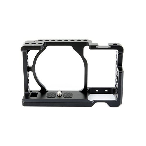 NICEYRIG カメラケージ Sony A6400 / A6000 / A6300 / A6500 ILCE-6000 / ILCE-6300 / ILCE-A6500 / Nex 専用 アルミカメラケージ DSLR装備 拡張カメラケージ コールドシュー付き 軽量 装着簡単 取付便利 耐久性 長時間撮影 放熱機能 ブラック ―083