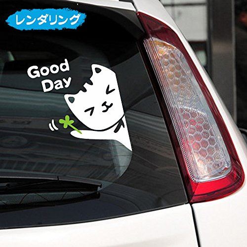 楽天市場 1797 車用 ステッカー ねこ 猫 ウォールステッカー カーステッカー かわいい 可愛い おもしろ 面白い ネコ にゃんこ 四つ葉の クローバー 防水ステッカー 壁紙 シール デカール ドア 窓 壁 飾り 萌えグッズ ホワイト 白 約18 23 5cm ２枚セット Wes Store