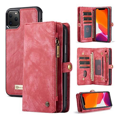Rakuten Iphone 11 Pro Max ケース 6 5インチ 対応 スマホケース 財布型 分離可能 11枚カード収納 ファスナーポケット スタンド機能 ストラップ付き マグネット式 耐衝撃 手帳型 スマホカバー レッド 楽天市場 Vistasdelpiedepalo Com Ar
