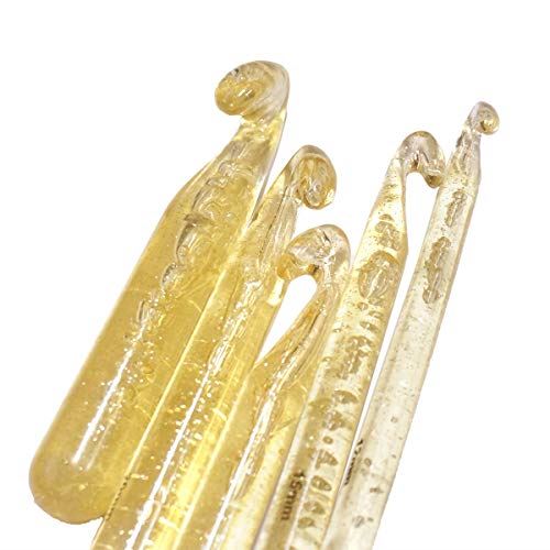 編み針5本 アルミ縫合針2本 セット 透明 プラスチック製 かぎ針 編み棒 セーター マフラー 帽子 ニットなどに 収納ケース付き 総8点 Schwimmbad Delphine De