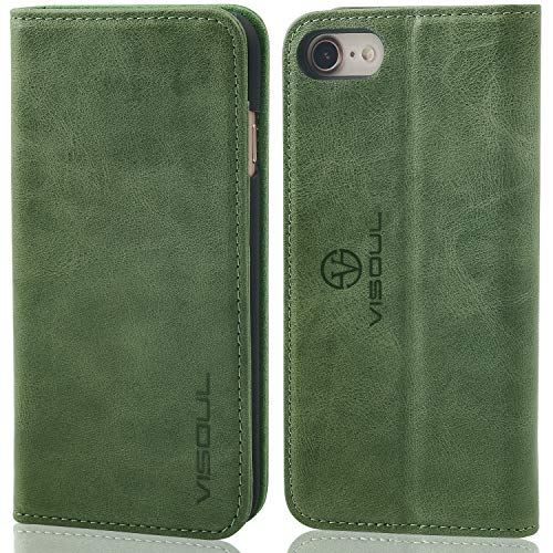 値引 Iphonese2 ケース手帳型 第二世代 Iphone7 ケース 手帳型 本革 Visou Iphone8 ケース 手帳型 フィルムセット アイフォン7ケース 3枚カード入れ レザー スマホケース 携帯ケース マグネット式 横置きスタンド 緑 オリーブ 保存版 Coopmincom Com