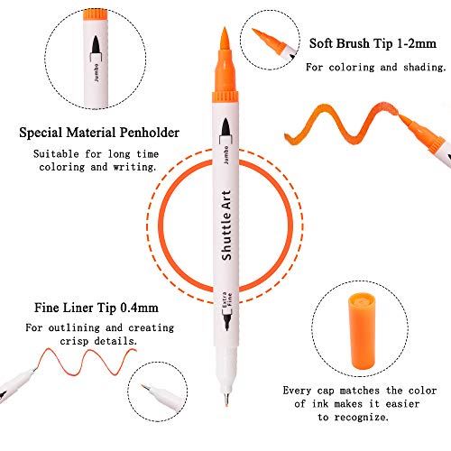 Shuttle Art 書込みライティング 水彩毛筆 1色相組み 目じるしペン 水彩ペン ツインマーカー 水性 ブラシペン 極細ペン 耐水 速乾 画 塗り絵 粉本 落書き オペラブッファ 絵手紙 メッセージカード カリカチャー 宿題 作物専業 幼子 件差添え Marchesoni Com Br