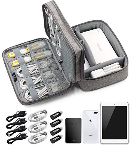 時間指定不可 Baona Pc周辺小物用二層式収納ポーチ 大容量 軽量 出張 万能収納ケース ベルクロ式仕切り Ipad Mini2収納ケース ガジェット収納バック グレー 二層式 M 無料長期保証 Www Formebikes Co Uk