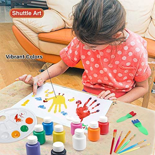 楽天市場 Shuttle Art 指絵の具 10色セット 水性 洗える 手形アート フィンガーペインティング 子供用 スポンジブラシ付き おうちアート 赤ちゃん手形 足形 アートコース絵画ツール 幼稚園 造形教室用 遊び道具 プレゼント Wes Store