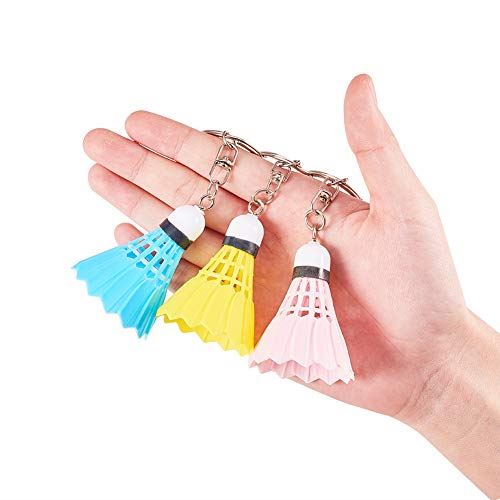 Nbeads キーホルダー 約12個 バトミントン 羽 シャトル 鉄キーホルダー キーリング カラフル かわいい Diy 手作り ハンドメイド アクセサリー 副資材 Schwimmbad Delphine De