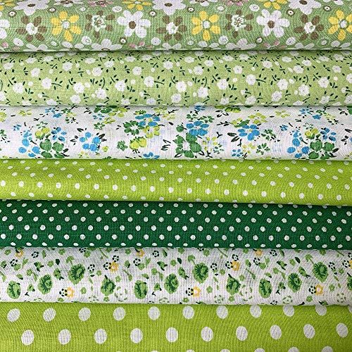 7枚 手芸用 花柄 カットクロス はぎれ 生地 布 パッチワーク用 Diy 手芸用品 50x50cm 棉混紡 布地セット グリーン Rvcconst Com