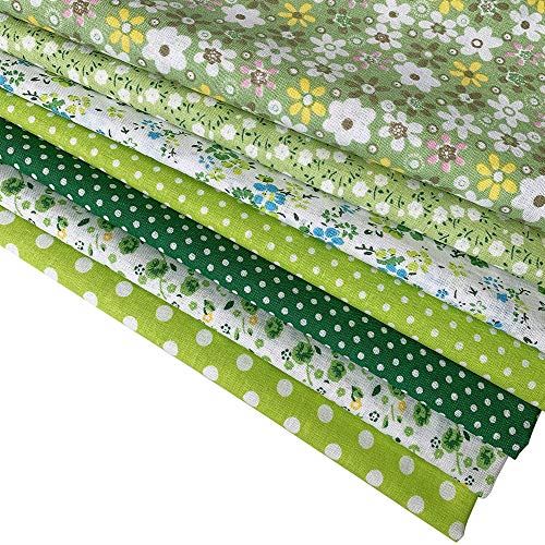 7枚 手芸用 花柄 カットクロス はぎれ 生地 布 パッチワーク用 Diy 手芸用品 50x50cm 棉混紡 布地セット グリーン Rvcconst Com
