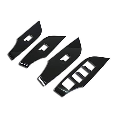 RUIQ トヨタ 新型 RAV4 五代目 XA50系 専用 内装ドア ウィンドウ ボタン スイッチ パネル カバー ガーニッシュ TOYOTA RAV4 専用 設計 (黒色)