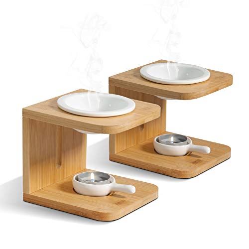 楽天市場 Comsaf アロマポット 陶器 アロマ炉 アロマキャンドルホルダー キャンドルバーナー アロマバーナー アロマディフューザー 木製 2点入り Wes Store