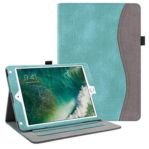 Fintie iPad 9.7 ケース 2018/2017 iPad Air 2 ケース iPad Air ケース 高級PUレザーカバー ２つ折スタンド マルチ視角 オートスリープ機能付き iPad 9.7インチ 2018年 と2017年版 保護カバー (ターコイズ) 柄 ターコイズ