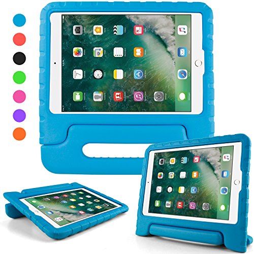 iPad 2018 2017 ケース アイパッド 2017 9.7 ipad air2 ipad air ケース キッズ 超軽量 耐衝撃 スタンド ハンドル付き EVA 保護 新型 Apple iPad 9.7 2017 カバー (ブルー)