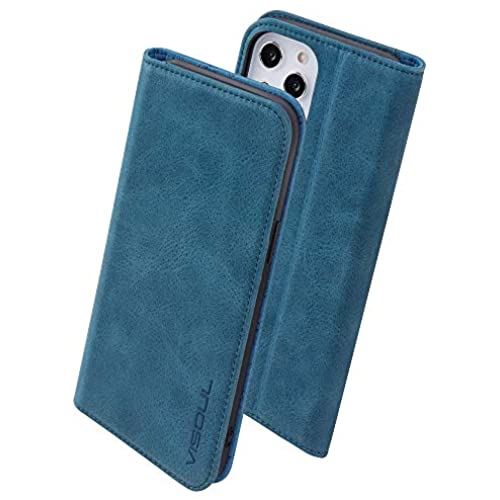 日本全国送料無料 楽天市場 Visoul Iphone12pro Max ケース 手帳型 本革 アイフォン12pro Max手帳ケース レザー 耐汚れ スマホケース カード入れ 耐衝撃 携帯ケース マグネット 横置き スマホの画面全体を保護できます ブック型 Iphone 12promax対応 6 7インチ 青