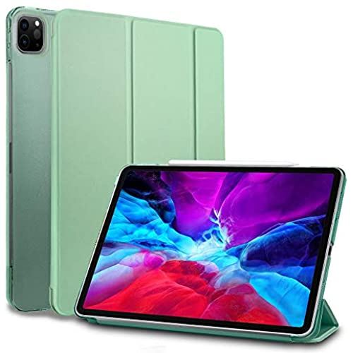 MS factory iPad Pro 12.9 2020 ケース カバー iPadPro 12.9インチ 第4世代 Apple Pencil ワイヤレス充電 対応 アイパッド プロ スマートカバー オートスリープ 全6色 ティーグリーン 緑 IPDPRO4-SMART-TGR iPad Pro 12.9 (第4世代 2020)