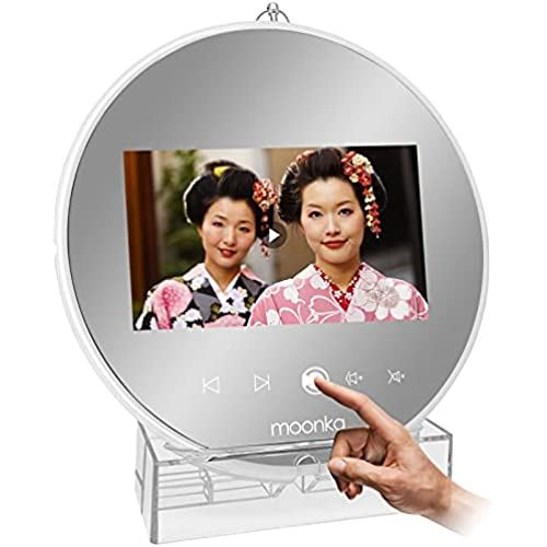 Moonka ミラーデジタルフォトフレーム 7インチ 16GB内蔵 1024*600高画質 2モード自由変転 自動オンオフ 卓上ミラー 化粧鏡 USB 写真動画音楽再生 プレゼント 操作簡単 父の日ギフト