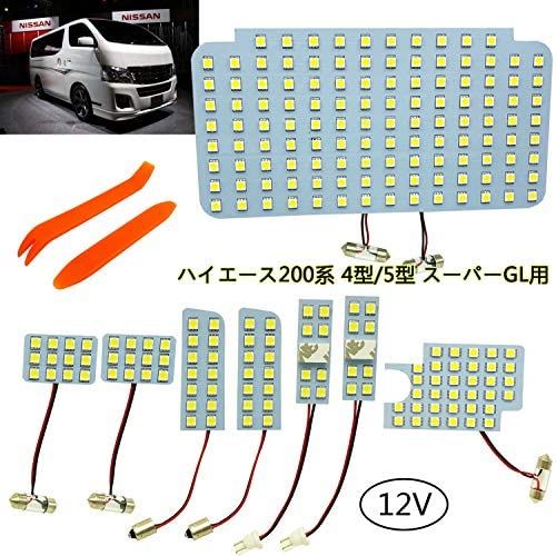 TORIBIO トヨタ ハイエース LED ルームランプ ハイエース200系 4型/5型 スーパーGL用 カスタムパーツ 200系ハイエース/レジアスエース200系(KDH200/TRH200系) 標準/ワイドボディ 4型/5型 ホワイト ...