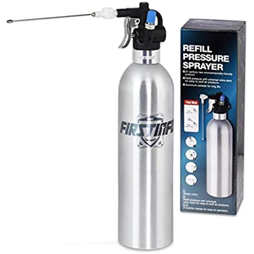 良匠 FIRSTINFO TOOLS 充填式缶スプレー【引き金式】 650ml アルミ製 逆さ使用可 エア/手動空気補充 詰替え スプレー缶 リフィーラー