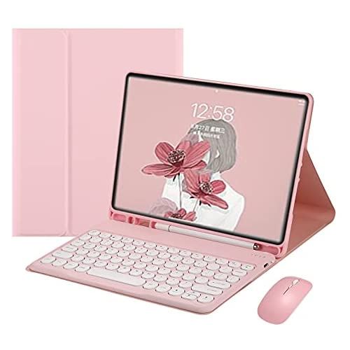 ワイヤレス マウス付き iPad Air4 10.9インチ キーボードケース カラフル 丸型キー レディース 可愛い iPad Air 第4世代 アイパッドエア4 キーボードカバー bluetooth カラーキーボード｜WES STORE 9,613円