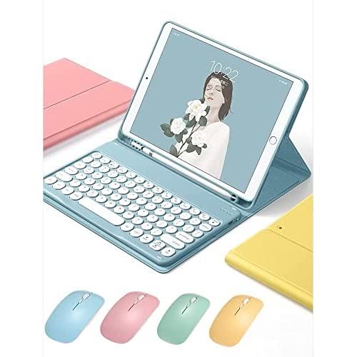 ワイヤレス マウス付き iPad Air4 10.9インチ キーボードケース カラフル 丸型キー レディース 可愛い iPad Air 第4世代 アイパッドエア4 キーボードカバー bluetooth カラーキーボード|WES STORE