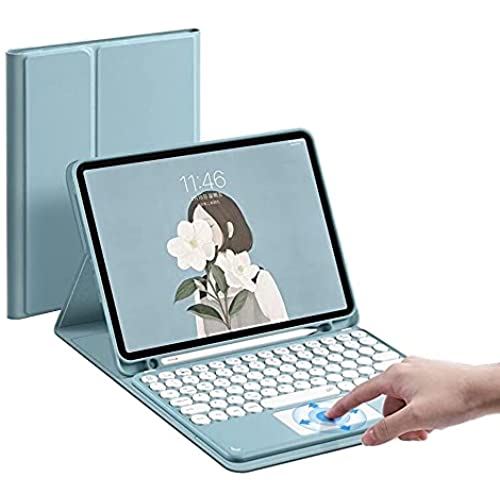 iPadPro12.9 第 5 世代 4 世代 3 世代 キーボード ケース タッチパッド搭載 可愛い 丸型キー iPad Pro 12.9 インチ 2021 2020 2018 キーボード付き カバー マウス機能
