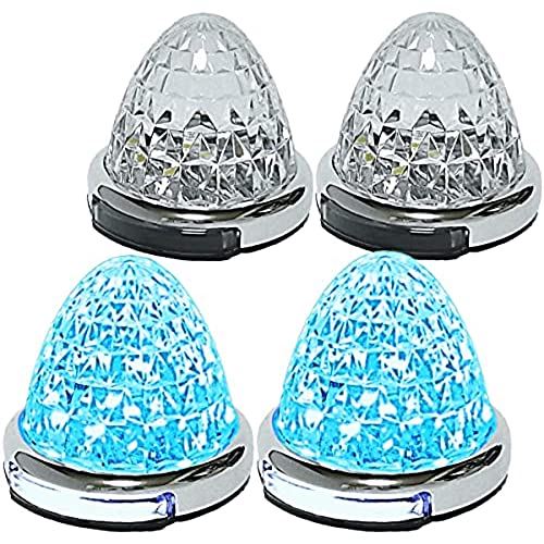 Customize（カスタマイズ） 12V 24V トラック用 LED マーカーランプ 路肩灯機能付 サイド マーカー メッキリング 5面クリスタルカット仕様 22LED 汎用｜WES STORE