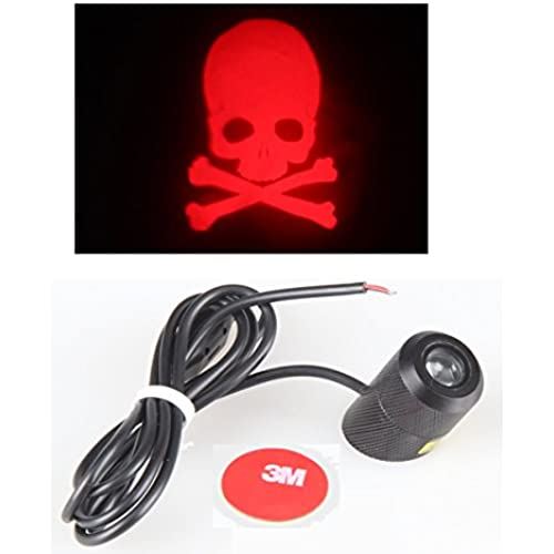 LEDレーザーフォグライト ポーペ(POOPEE) 車用フォグランプ 12V 24V全ての車型適用 オートバイも適用 追突防止バックフォグ 雪、雨、霧など悪天気にも安心 ドクロ
