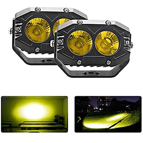LEDフォグランプ バイク 更新版40w 作業灯LEDワークライト 狹角 GREENBEAN イエロー CREE製チップ 高輝度 12V/24V兼用 6000K IP68 防水等級 防塵 取付簡単 ジムニー用