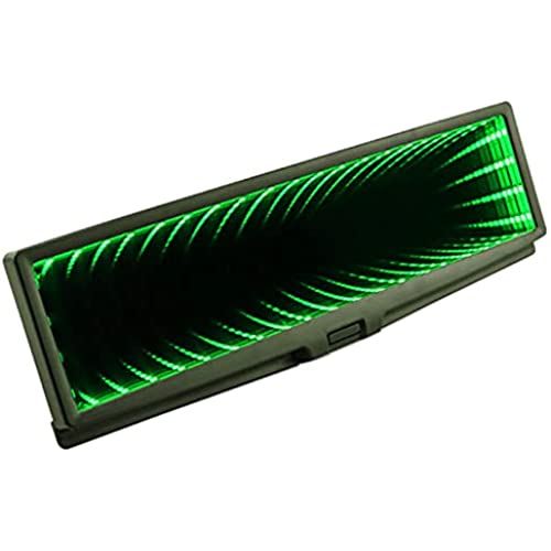 Meliore ルームミラー LED ブラックホール ワイドミラー バック ミラー インテリア カスタム パーツ 電池 車内 内装 幻想的 ライト 宇宙 発光 スイッチ ON/OFF グリーン 緑