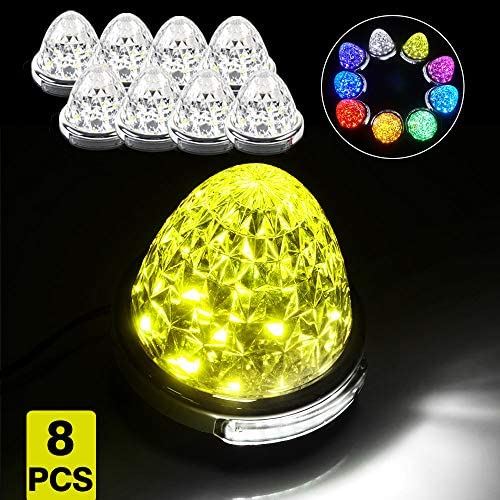Cartist LED サイドマーカーランプ 路肩灯 両面発光 トラック専用 2020年 最新型 IP67 防水 DC 10-50V 無極性 丸型 新型LEDマーカー 高輝度 色選択可 メッキリング 8個セット 24,545円
