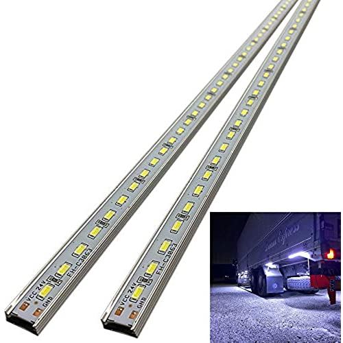 Discover winds とっても明るい マグネット式 LEDダウンライト 24V 高輝度LED 高機能防水 簡単取付 トラック カスタム 視認性アップ ホワイト 50cm 2本セット｜WES STORE
