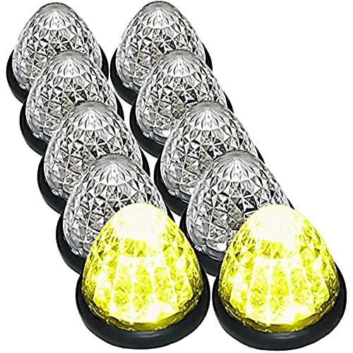 Customize（カスタマイズ） トラック用 マーカーランプ サイド マーカー 16LED 24V用 標識 ランプ 汎用 10個 セット ブルー/イエロー/ブルー・レッド/イエロー・レッド・ホワイト・グリーン・ピンク レモンイエロー