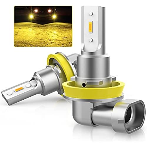 GOSMY フォグランプ LED H8 H11 H16 バルブ イエローフォグ黄色 車検対応 12V-24V 2000LM CSPチップ搭載 3000K 50000時間以上寿命 (2個入り )