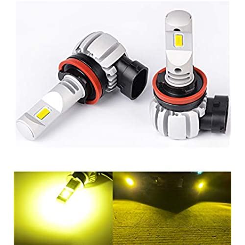 POOPEE LEDフォグランプ H11 H8 H9 H16(国産車) 一体式 ファンレス静音 12V 24V車 トラック 対応 60W 3000K 3000LM 黄色 無極性 ハイブリッド車・EV車対応 ポン付け H11/H8/H9/H16 イエロー(令和最新版) 8,379円