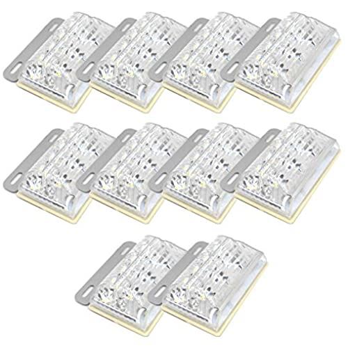 morytrade トラック 用品 マーカー ランプ 24V LED 角 サイド バス アンバー ダウンライト 大型トラック 用 防水 角型 10個 白 ホワイト クリアー 032_クリアー 10個