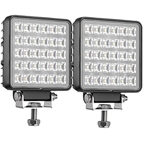 Raycharm LED 補助灯 ワークライト 角型 直径111mm 広角 160度 広い拡散ビーム 30W DC12V 24V兼用 6000K デッキライト/スプレッダライト/ボード作業灯 角型 直径111mm 30W 黒色ボディー