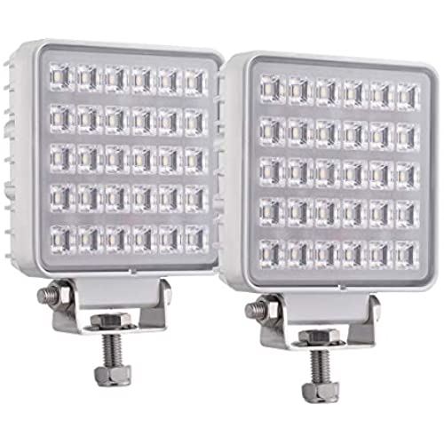 Raycharm LED 補助灯 ワークライト 角型 直径111mm 広角 160度 広い拡散ビーム 30W DC12V 24V兼用 6000K デッキライト/スプレッダライト/ボード作業灯 角型 直径111mm 30W 白色ボディー
