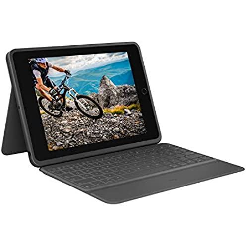 ロジクール iPad 10.2 in 相応う 第9時人 第8時人 第7時人 鍵盤 iK1054BKA 黒鉛 RUGGED FOLIO 薄型 スマートコネクター相応う 鍵盤一体型 容れもの
