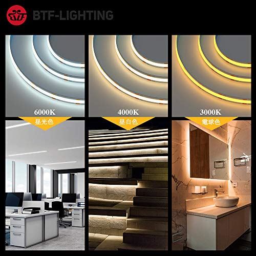 65 Off 送料無料 Btf Lighting Fcob Cob Ledテープライト フレキシブル 高密度 5m 360leds M 1800leds 昼光色 6000k ストリップライト Dc24v 50w 調光可能 Fucoa Cl