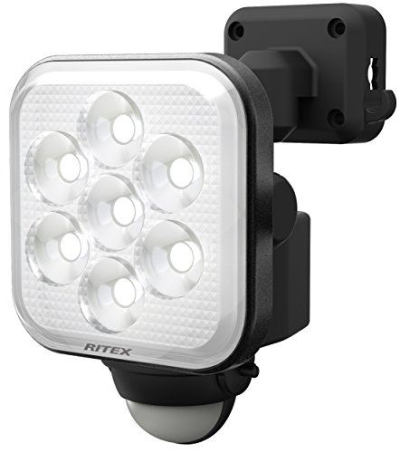 ムサシ RITEX フリーアーム式LEDセンサーライト(8W&times;1灯) 「コンセント式」 防雨型 LED-AC1008｜WES STORE