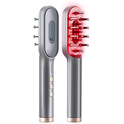 スカルプケアブラシ 電動 頭皮ブラシ RF 美顔器 頭皮ケア 頭筋 表情筋 EMS 微電流 EP機能 LED光エステ フェイスケア RFブラシ美顔器 (グレー)