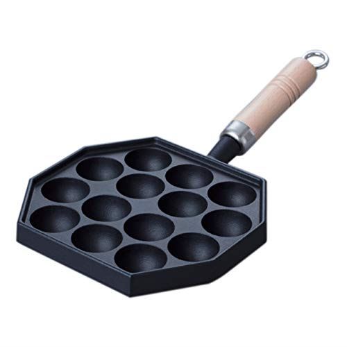 改良版 岩鋳 Iwachu たこ焼器14穴(木柄付) IH対応 南部鉄器 (90033)｜WES STORE
