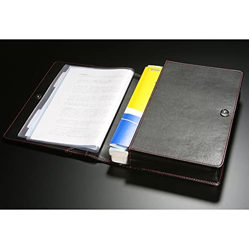 Monster Sport 車検証ケース 名刺ポケット留めボタン付 大容量 Zzzs12 レッドステッチ 車検証入れ カーボン調レザー