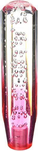 クリスタルシフトノブ 泡 200mm クリア/レッド 変換アダプター付き いすゞ 三菱 軽トラ 日野 プロフィア ふそう キャンター NEWファイター いすゞ 超低PMエルフ用 MM75-17517-CLR
