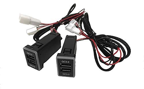 トヨタ Aタイプ USB 電源 スイッチ 車 2ポート 搭載 スマホ タブレット 充電 アルファード (青色, 2個セット)